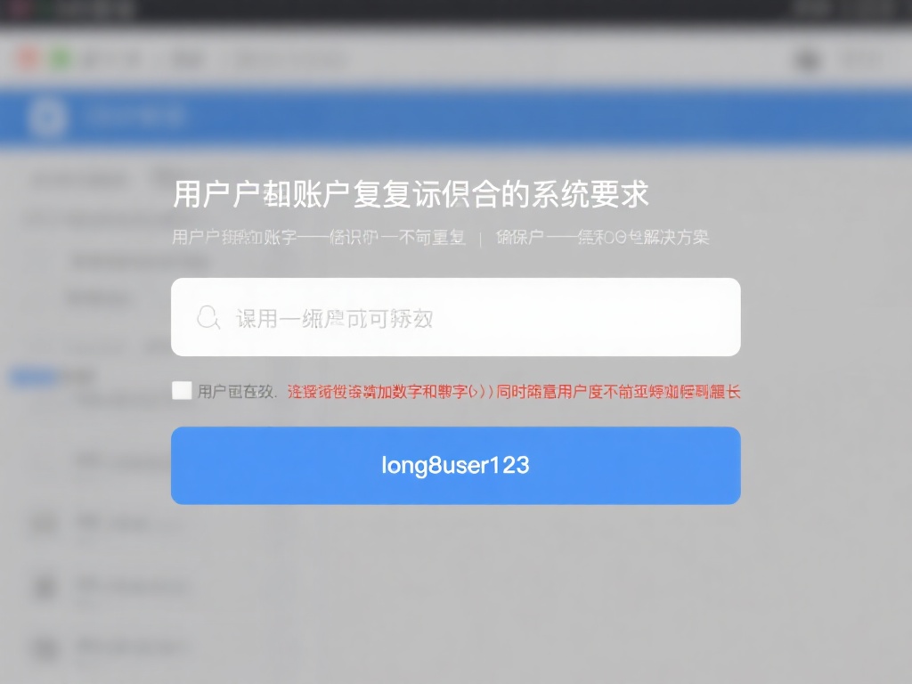 Long8平台注册常见问题解答及详细解决方案指南 用户名重复或不符合系统要求
用户名是账户的标识,